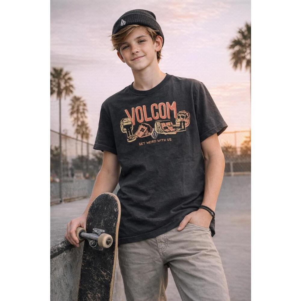 Volcom Graphic T Shirt Boys Medium Skate Surf Streetwear Logo Tee